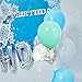 Snowflake Birthday Party Supplies Balloons 40 Pack 12 Inch White Light Aqua Blue Latex Balloons with Confetti Balloon for Baby Shower Winter Wonderland Party Decorations Christmas Party Favors