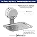 HOME SO Soap Dish Tray with Suction Cup - Removable Bath Shower Holder for Soap Bars, Sponges, Shampoo - Stainless Steel, Chrome