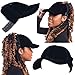 Satin Lined Baseball Hat for Women | Ponytail or Half Hair Opening | No Breakage Scrunchies Velvet Hat for Curly, Thick, Natural Hair | Natural Hair Baseball Hat in Velvet Black