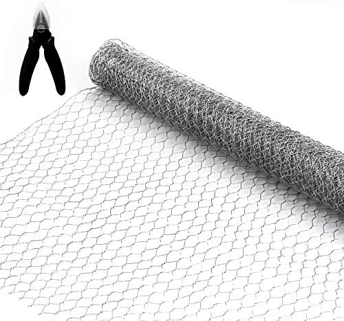 BSTWM Chicken Wire Net 16.9 Inches x 6.6 Feet x 0.43 Inch Mesh for Craftwork,Small Hole Galvanized Hexagonal Wire Netting for Crafting Projects,Home Use and Gardening,with One Mini Wire Cutter BSTWM Chicken Wire Net 16.9 Inches x 6.6 Feet x 0.43 Inch Mesh for Craftwork,Small Hole Galvanized Hexagonal Wire Netting for Crafting Projects,Home Use and Gardening,with One Mini Wire Cutter