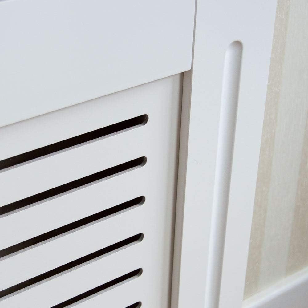Vida Designs Milton Radiator Cover White, Small, Modern Horizontal Slat Design For Optimal Heat Circulation, H82xW78xD19cm - Image 3