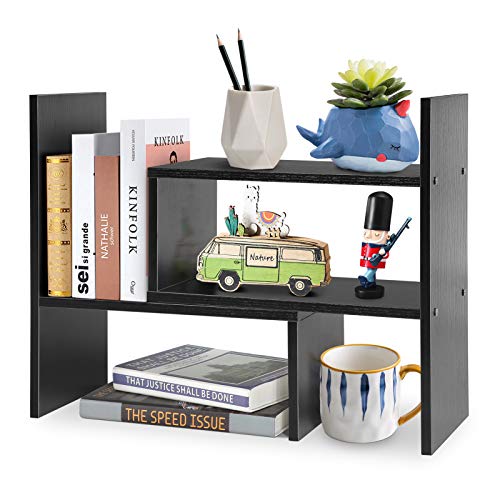 Wood Desk Shelves,Desk Shelf Small Shelving Unit Diy Table Desktop Storage Rack Display Shelf Organizer Countertop Bookcase Household Decoration Supplies Desk Organiser For Home Office