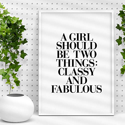 Coco Chanel Quote 'Classy and Fabulous' Typography Print Wall Decor Motivational Poster Inspirational Poster Home Decor