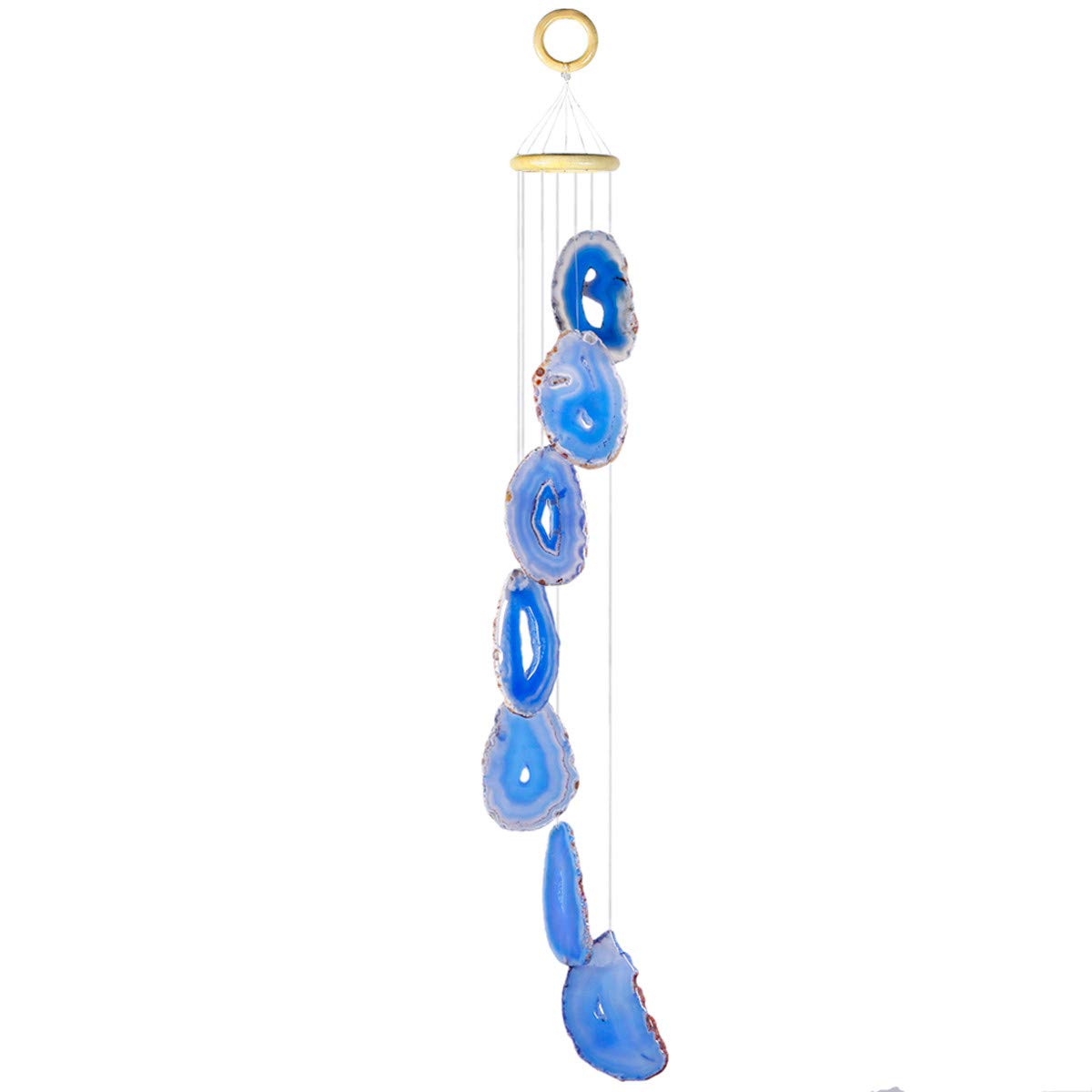 KYEYGWO Agate Sliced Geode Wind Chime Sun Catcher Crystal Stone for Indoor Outdoor Home Garden Decoration