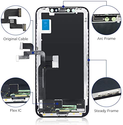 LTZGO-Pantalla-Compatible-con-iPhone-X-LCD-Display-Reemplazo-Negro-Digitalizador-Tactil-Vidrio-con-Herramientas-AdhesivoCristal-Templado-A1865-A1901-A1902