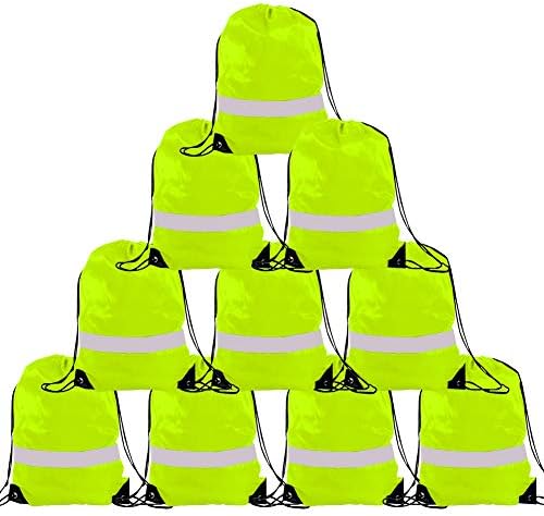 Drawstring Backpack - Drawstring Bags Reflective Cinch Sacks String Backpack Bulk Bag
