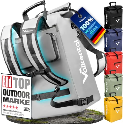 Valkental® 3in1 Fahrradtasche [Bis 25L] - Das Original - Geeignet als Gepäckträgertasche, Rucksack und Umhängetasche - 100% Wasserdicht & Reflektieren