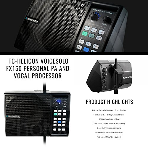 TC-Helicon Voicesolo FX150 Compact Personal PA and XLR Cable and Basic Bundle