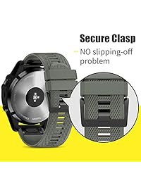 Notocity   Correa de reloj para Garmin Fenix 5, 0.866 in de ancho, silicona suave, para Garmin Fenix 5 Fenix 5 Plus Forerunner 935 Approx S60 Quatix 5