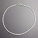 Kathy Bankston Handmade White Choker Necklace, Thin 1.5mm, Adjustable 14-15.5 Inches