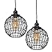 Rustic State Vintage Design Metal Light Cage Guard – Decorative Lamp Shade Black Set of 2Rustic State Vintage Design Metal Light Cage Guard – Decorative Lamp Shade Black Set of 2 (Globe)
