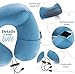 3in1 - Travel Neck Pillow with an Excellent 3D Sleep MASK, 1 Pair of HIGH- Fidelity EARPLUGS and a Compact Carry Bag – All The Best Things to Relax Your Mind Wherever You are – MyTravelUp (Blue)