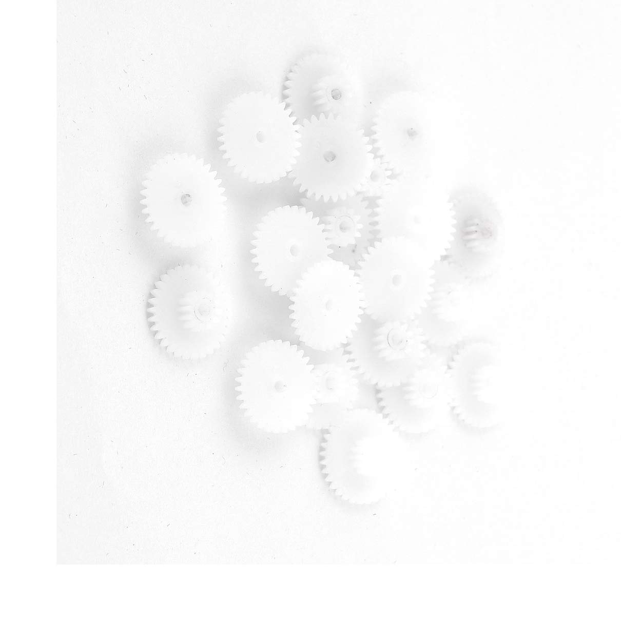 Aexit 20 Pcs White Plastic Electric Double Layers 16mm Dia Wheel Gear (b2c2b995a9b7c1c59321c60b17dbfa17)