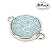 Wholesale 24 PCS Cabochon Druzy Connector Faux Drusy Resin Iridescent with Double Bail Connector Round Charm Bulk for Jewelry Making (Aqua)