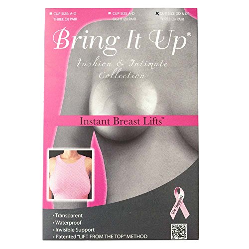 Bring It Up Plus Size Breast Lift in Clear, DD Cup and Up - 3 pairs