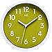 HITO Silent Wall Clock, 10 inch Non Ticking Excellent Accurate Sweep Movement Glass Cover, Decorative for Kitchen, Living Room, Bathroom, Bedroom, Office (Green)