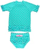 RuffleButts Baby/Toddler Girls Rash Guard 2-Piece
