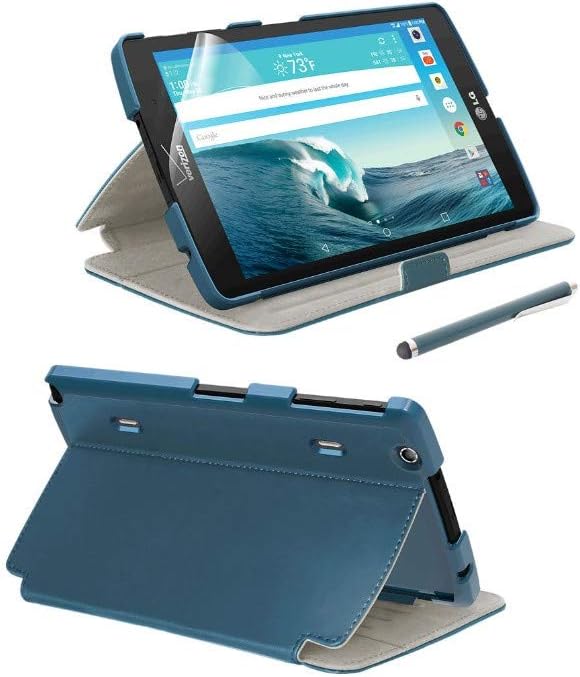 Verizon Folio Case, Screen Protector and Stylus Pen Bundle for LG G Pad X8.3 - Blue