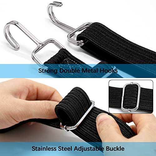 Bungee Cords with Hooks, 80 inches Heavy Duty Flat Long Bungee Straps