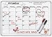 Dry-erase monthly calendar easily displayed on refrigerator or other surface / Large magnetic white board