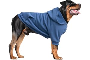 ARUNNERS Extra Large Dog Clothes Hoodies Zip Up Sweaters for Big Dogs Labrador Golden Retriever Blue 5XL