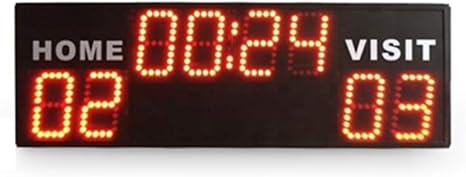 Amazon Co Jp 時計 バスケットボールゲームのスコアボードledドットマトリクススコアボード24秒カウントダウンタイマー電源銀行電源 会議 活動 学校 体育館用 Color Black Size 93 30 6cm ホーム キッチン