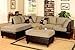 New Sage Microfiber/leatherette Sofa Sectional Couch - Reversible Chaise - Free Ottoman - Free Pillows