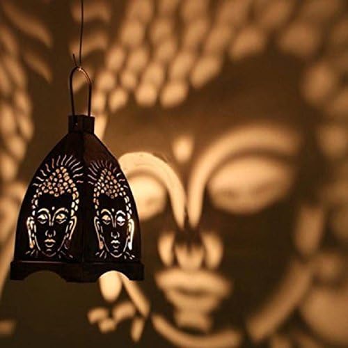 Handicraftscart Metal T-Light Holder Budhha Lamp ,meditatation &amp; yoga 10 X 6X 6 Inch Black