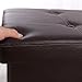 SONGMICS Folding Storage Ottoman Bench, Faux Leather, Brown ULSF703