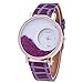 2016 Relogio Feminino Reloj Watch Women Femme Rhinestone Pu Leather Casual Quartz Watch Bracelet Wristwatch Women Purple