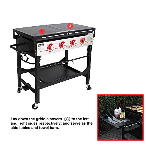Royal Gourmet GB4000F 36Inch Flat Top Gas Griddle, 4Burner Propane BBQ Griddle with Top Cover