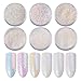 Mezerdoo 6pcs Unicorn Aurora Nail Art Glitter Powder Set White Sequins Mermaid Dust Small Flakes Decorations for DIY Nails Glitters