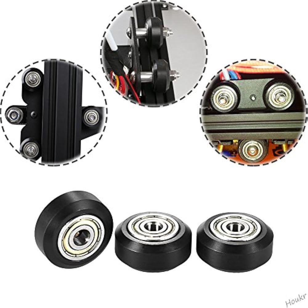 Big Plastic Pulley Wheel Bearing Idler Gear Perlin Wheels 5mm Bore 3D