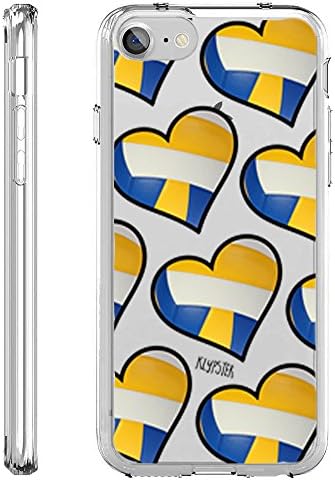 iPhone 7 Case Volley Ball Heart Love Teen Sports Transparent TPU Plastic Designer Case Cover For Teens Girls Women. Fits iPhone 7 7S [ KlypsterLite ]