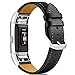 Dizywiee Fitbit Charge 2 Replacement Bands, Classic Genuine Leather Wristbands with Metal Connectors, Charge 2 Fitness Wrist Strap Slim Style