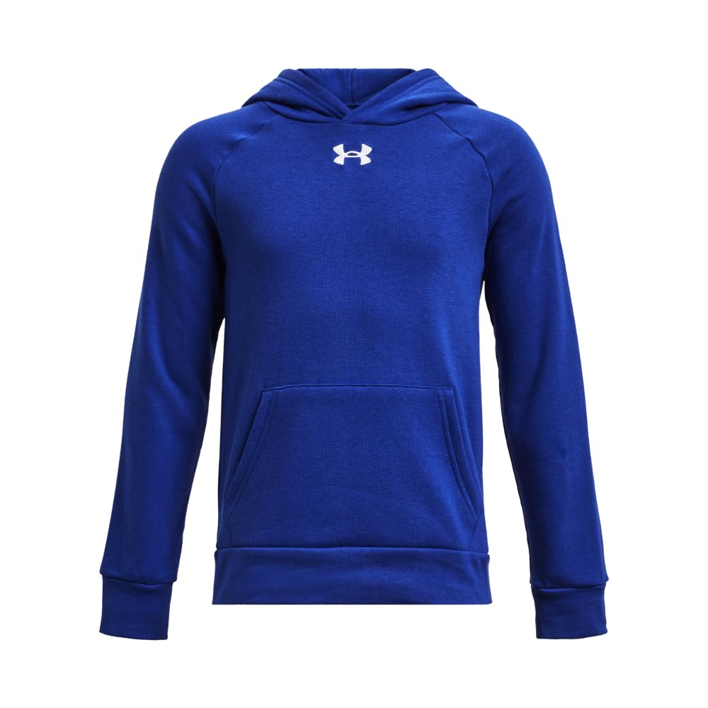 Under Armour Boys Rival Fleece Hoodie, (400) Royal / / White, Medium Image