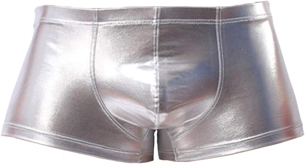 Men's Shiny Metallic Boxer Briefs Trunks Underwear Swimsuit Underpants Trunks