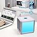 Air Space Cooler Portable Air Conditioner Personal Space Cooler Air Purifier Humidifier with 7 Colors LED Lights, USB Charging Desktop Cooling Fan for Home, Office, Outdoor