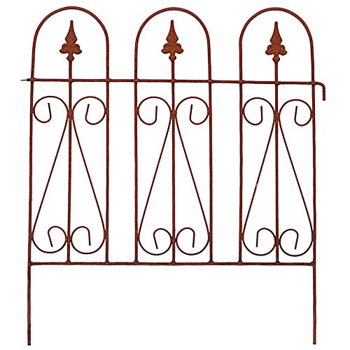 Staudenhalter Strauchhalter bodennah gerade Zaun Zaunelement Stütze Pflanzen Rankhilfe Metall Eisen Rost Deko