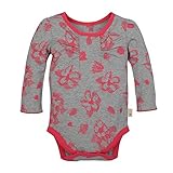 Burt's Bees Baby Baby Girls' Long Sleeve Organic Bodysuit, Heather Grey Etched Floral, 24 Months