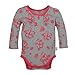 Burt's Bees Baby Baby Girls' Long Sleeve Organic Bodysuit, Heather Grey Etched Floral, 24 Months