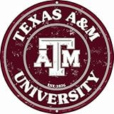 University of Texas A & M (retro) Collegiate Embossed Metal Circular Sign CS60104