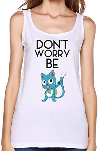 Don't Worry Be Happy Fairy Tail Women's Sleeveless T Shirt White M