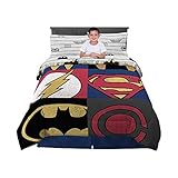 Franco Kids Bedding Super Soft Comforter and Sheet Set, 5 Piece Full Size, DC Justice League