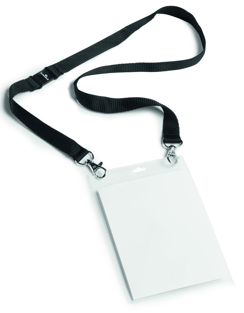 Durable Event Name Badge A6 with Black Lanyard, Pack of 10, Lanyard Includes Safety Release, Ideal for Events and Exhibitions