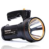 Eornmor Outdoor Handheld Portable Flashlight 6000 Lumens USB Rechargeable Super Bright LED spotlight Torch Searchlight Multi-function Long Shots Lamp, 9000ma 35W