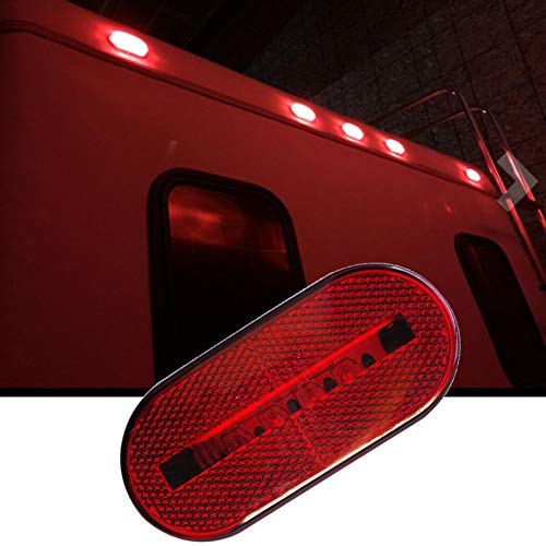 NEW SUN 2PC Trailer LED Clearance Lights 10 LED Bulbs, Red LED Side Marker Light with Reflex Len - Thumbnail 4