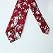 Floral Tie Men's Cotton Printed Flower Neck Tie Skinny Neckties, 12, Size Small
