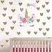 Unicorn Wall Decal,4 Packs Unicorn Wall Decor Stickers with Heart & Stars for Kids Girls Bedroom Nursery Home Party Favors (Set1)