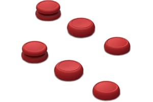Skull & Co. Skin, CQC and FPS Thumb Grip Set Joystick Cap Analog Stick Cap for Nintendo Switch Joy-Con Controller - Dark Red, 3 Pairs(6pcs)